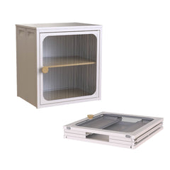Foldable Steel-Wood Cabinet with Anti-Slip Design – Easy DIY Storage with Door
