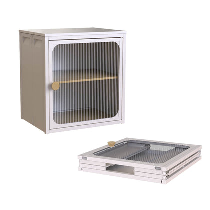 Foldable Steel-Wood Cabinet with Anti-Slip Design – Easy DIY Storage with Door