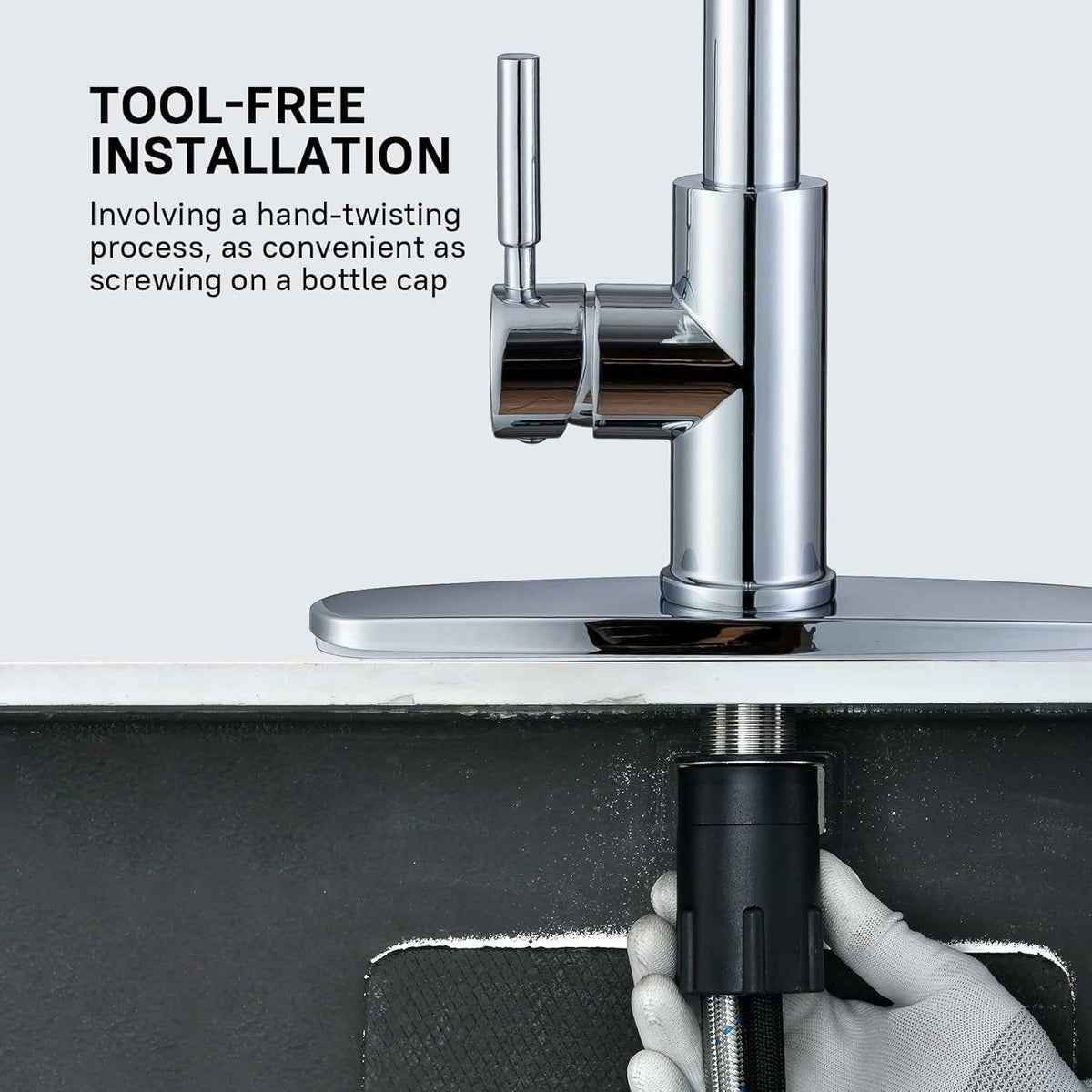 Polished Chrome Pull-Down Kitchen Faucet