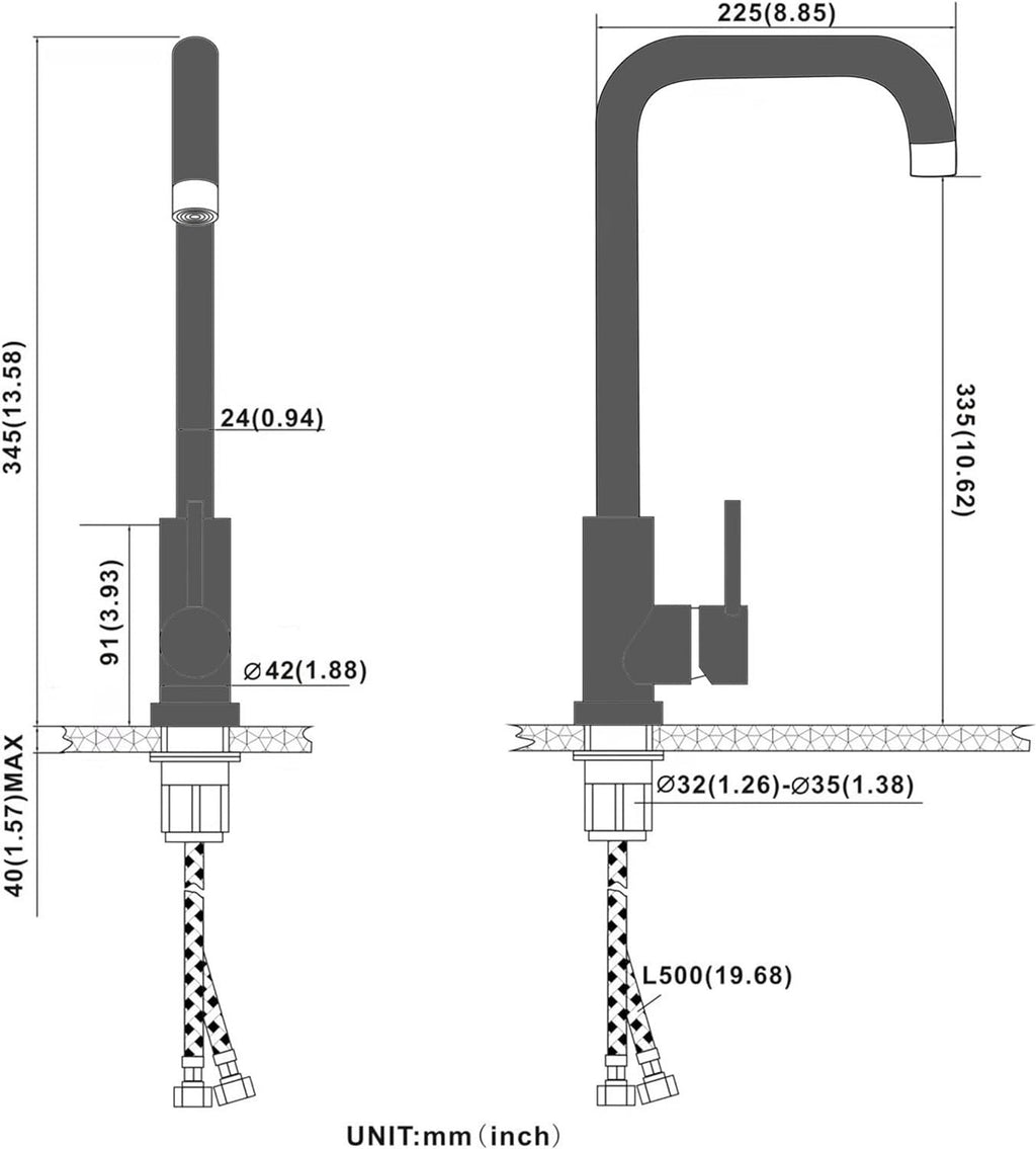 Brushed Nickel Pull-Down Faucet with Three Water Modes
