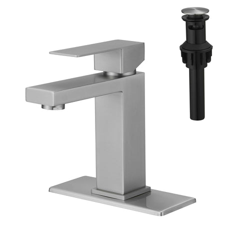 Brushed Nickel Waterfall Bathroom Faucet Set