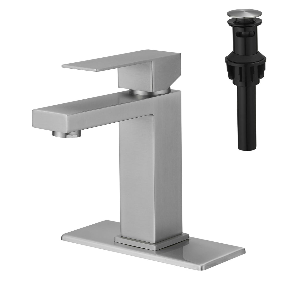 Brushed Nickel Waterfall Bathroom Faucet Set