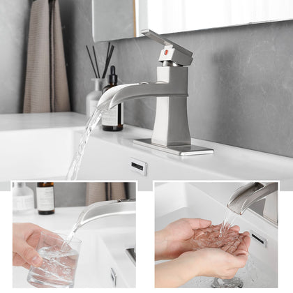 Single-Handle Waterfall Bathroom Sink Faucet Set