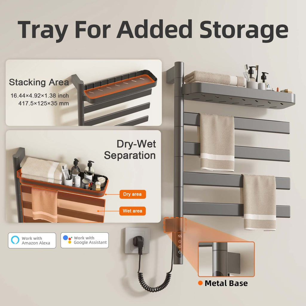 Smart Rotating Towel Warmer with App Control