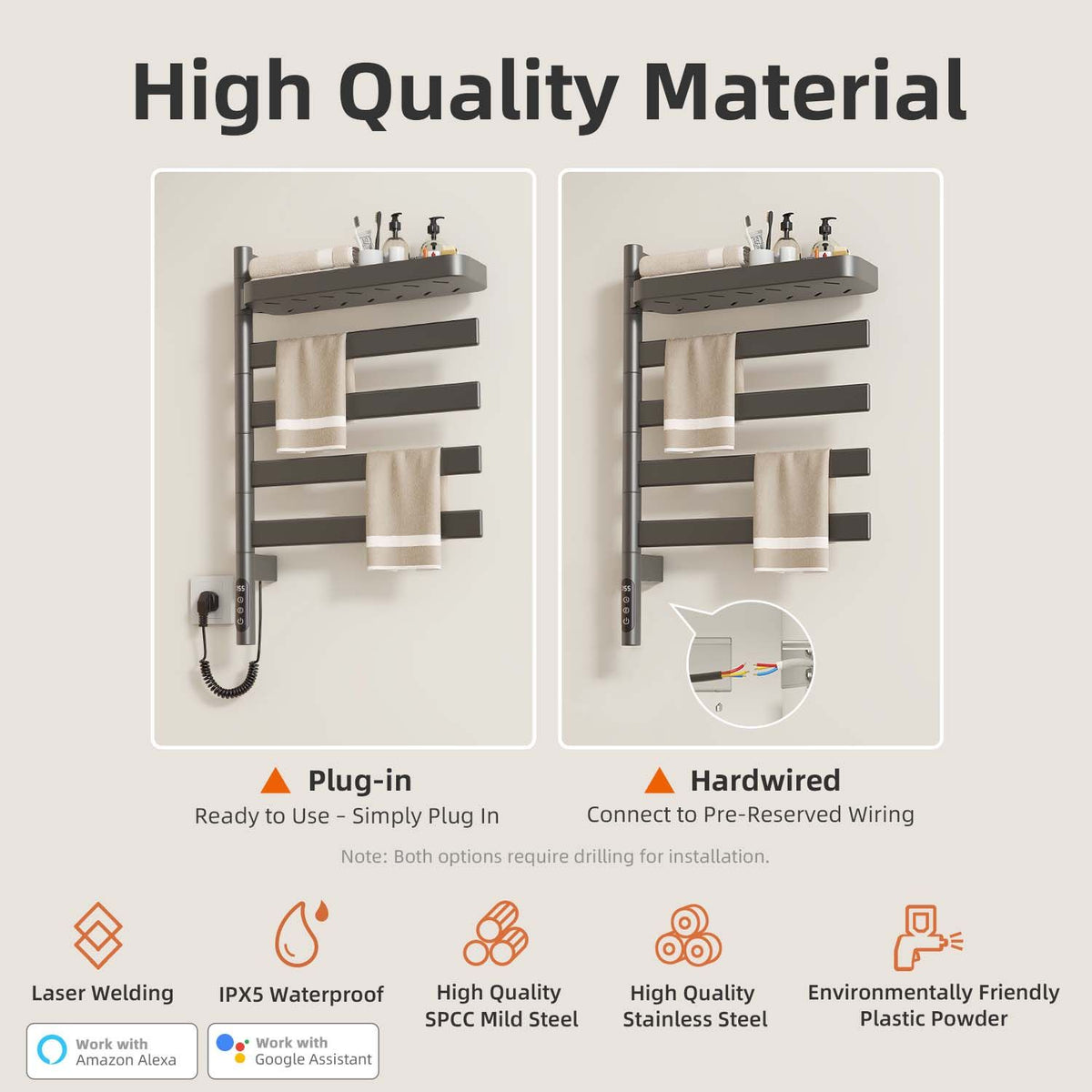 Smart Rotating Towel Warmer with App Control