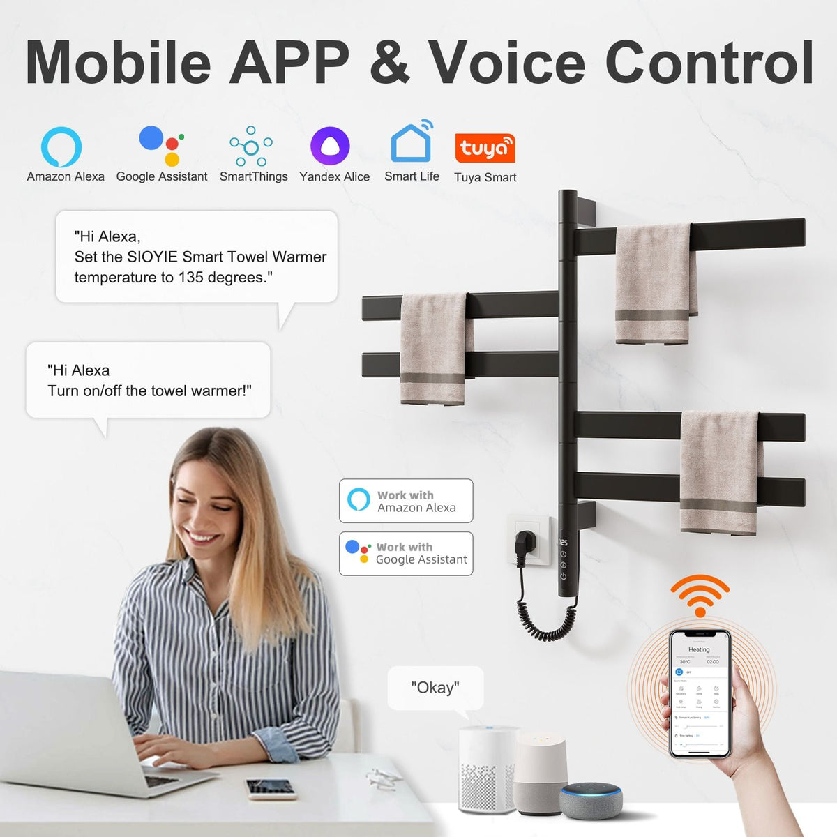 Smart Rotating Wall-Mounted Towel Warmer