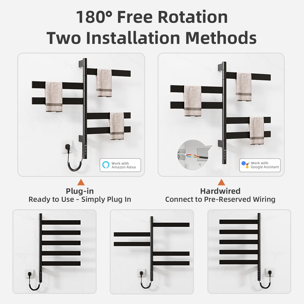 Smart Rotating Wall-Mounted Towel Warmer