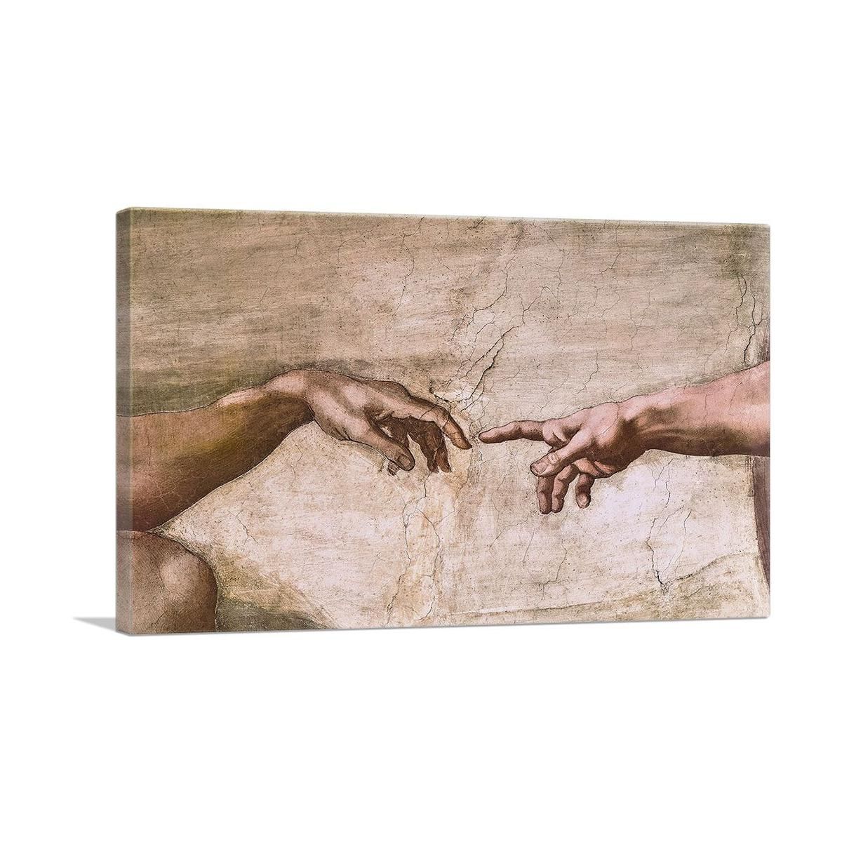 Sistine Chapel God and Adam Hands Canvas Art