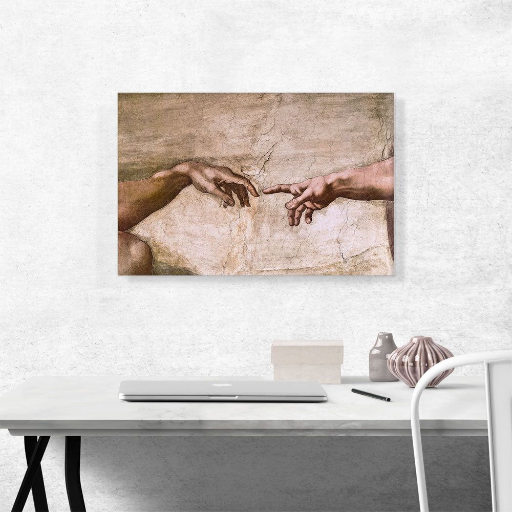 Sistine Chapel God and Adam Hands Canvas Art