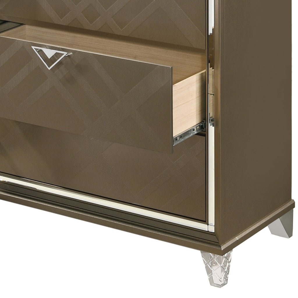 Skylar Dark Champagne Six-Drawer Dresser