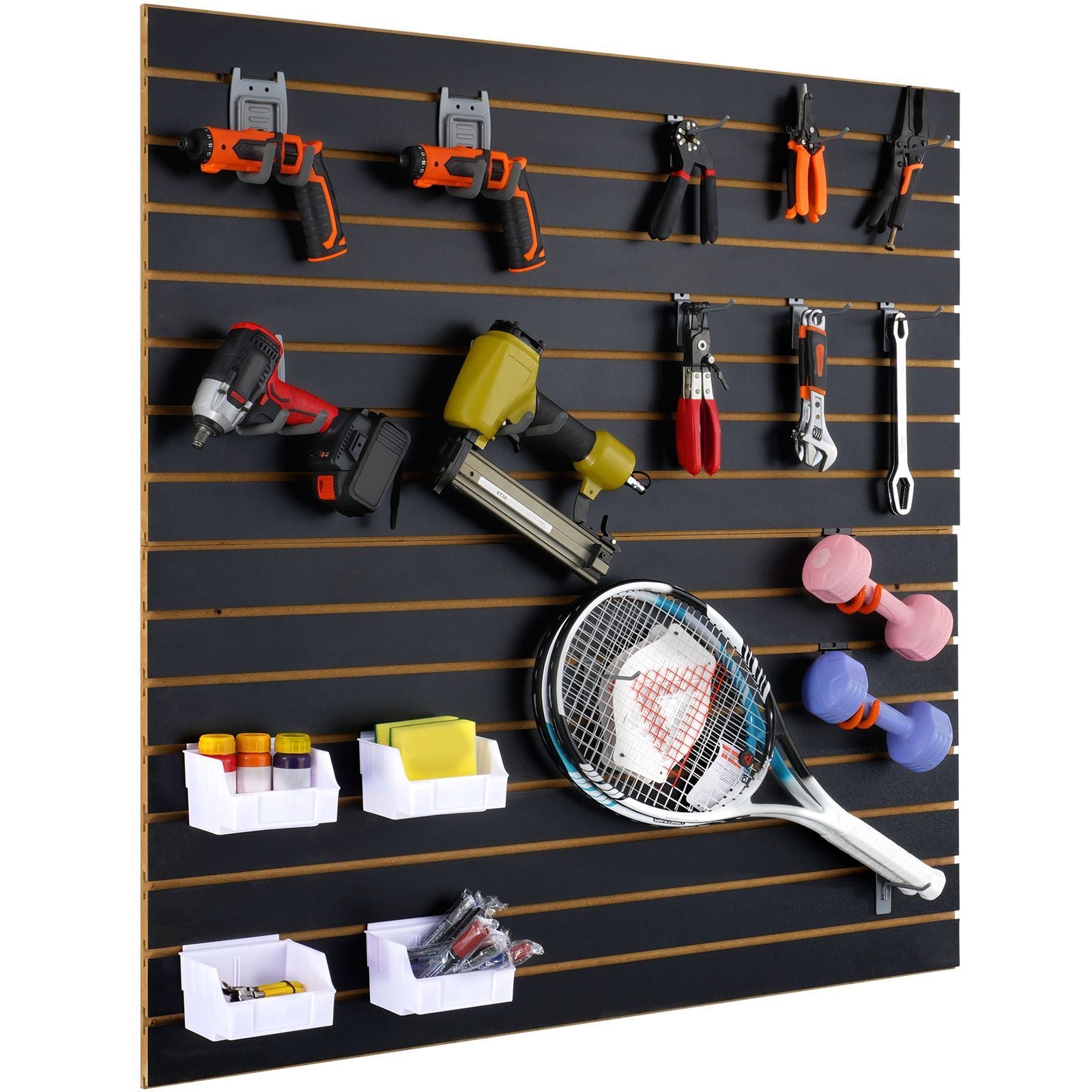 Slatwall Panels, x Black Garage Wall Panels 24"H x 48"L (Set of 2 Panels), practical Gara