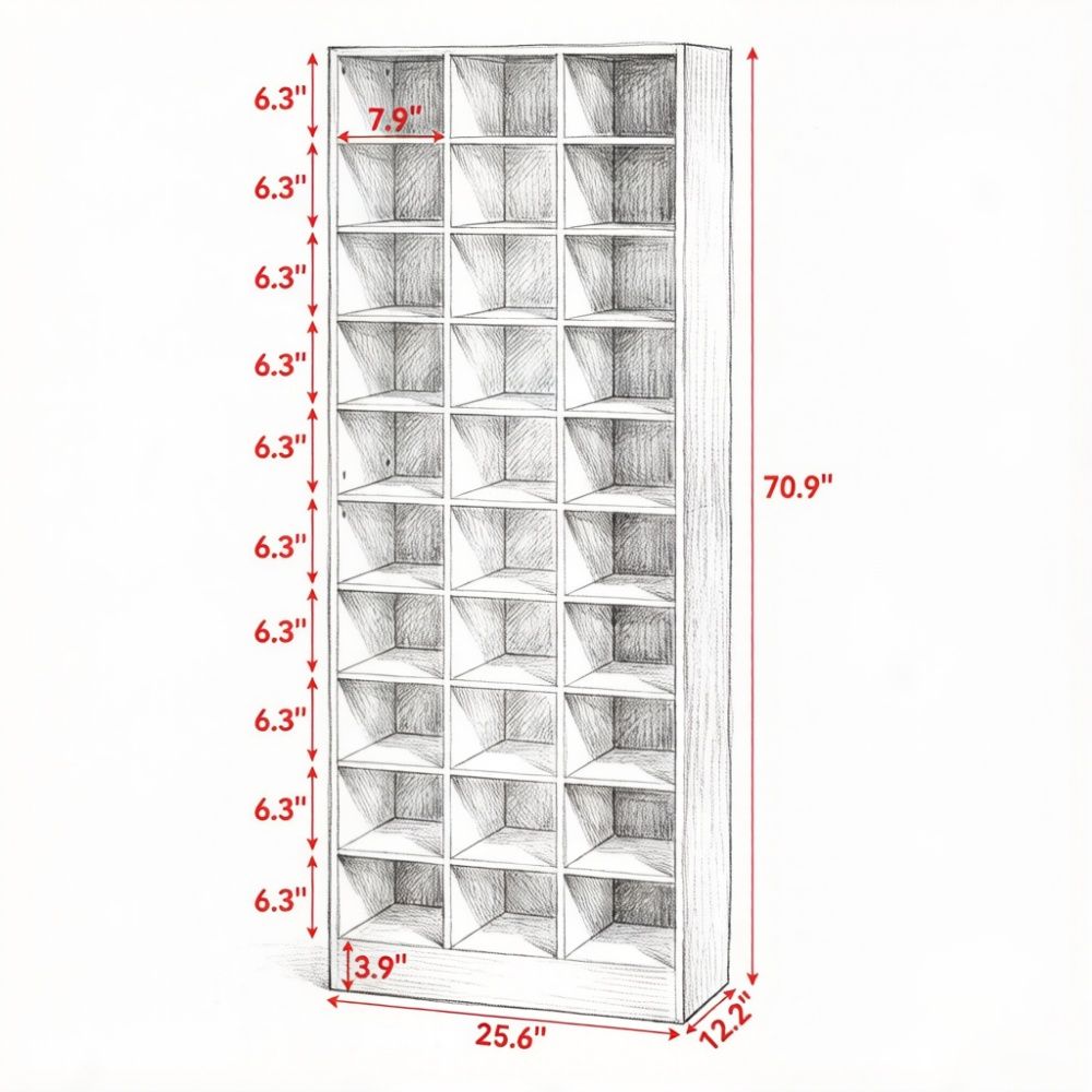 Freestanding Shoe Cabinet with Removable Shelves for Entryway