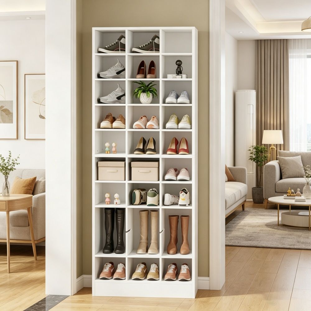 Freestanding Shoe Cabinet with Removable Shelves for Entryway