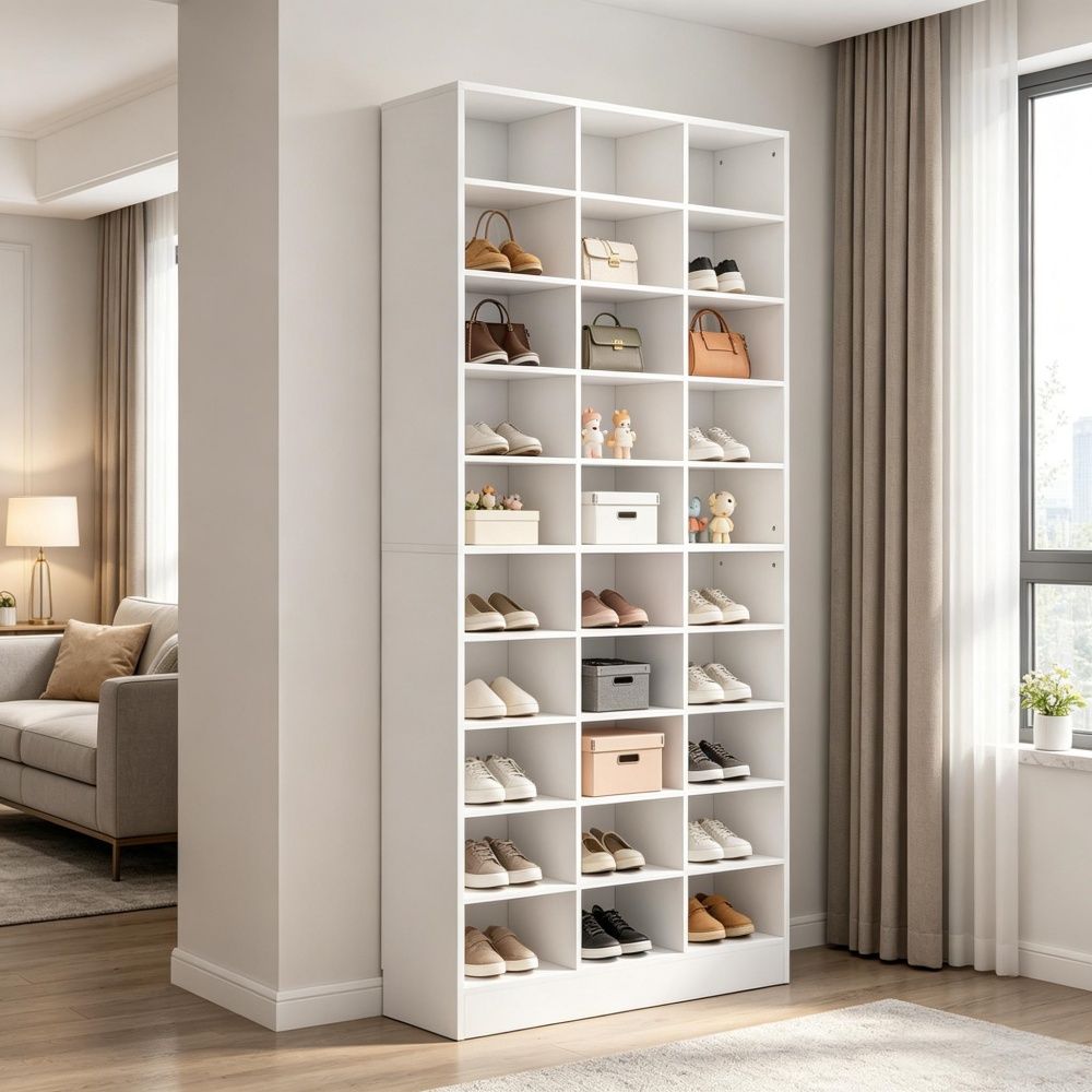 Freestanding Shoe Cabinet with Removable Shelves for Entryway