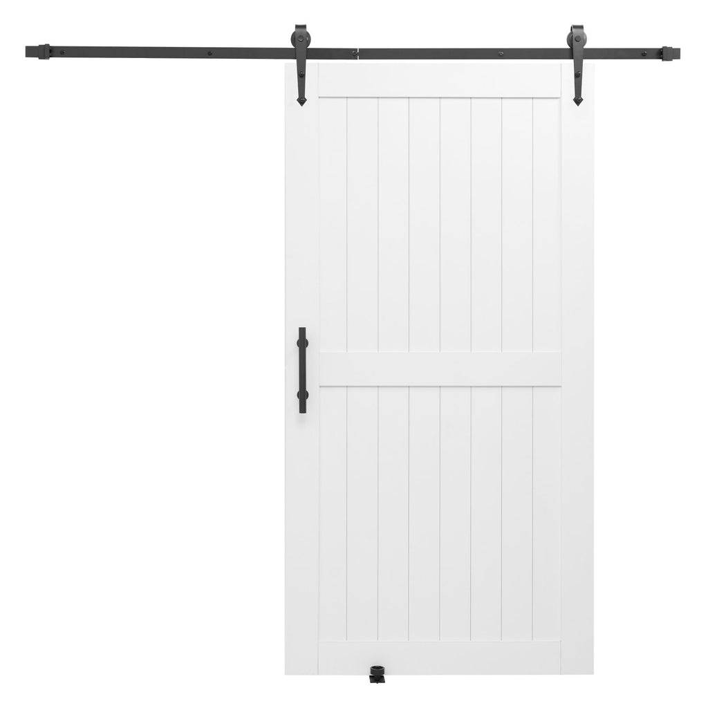 VEVOR White H-Frame Sliding Barn Door with Hardware Kit