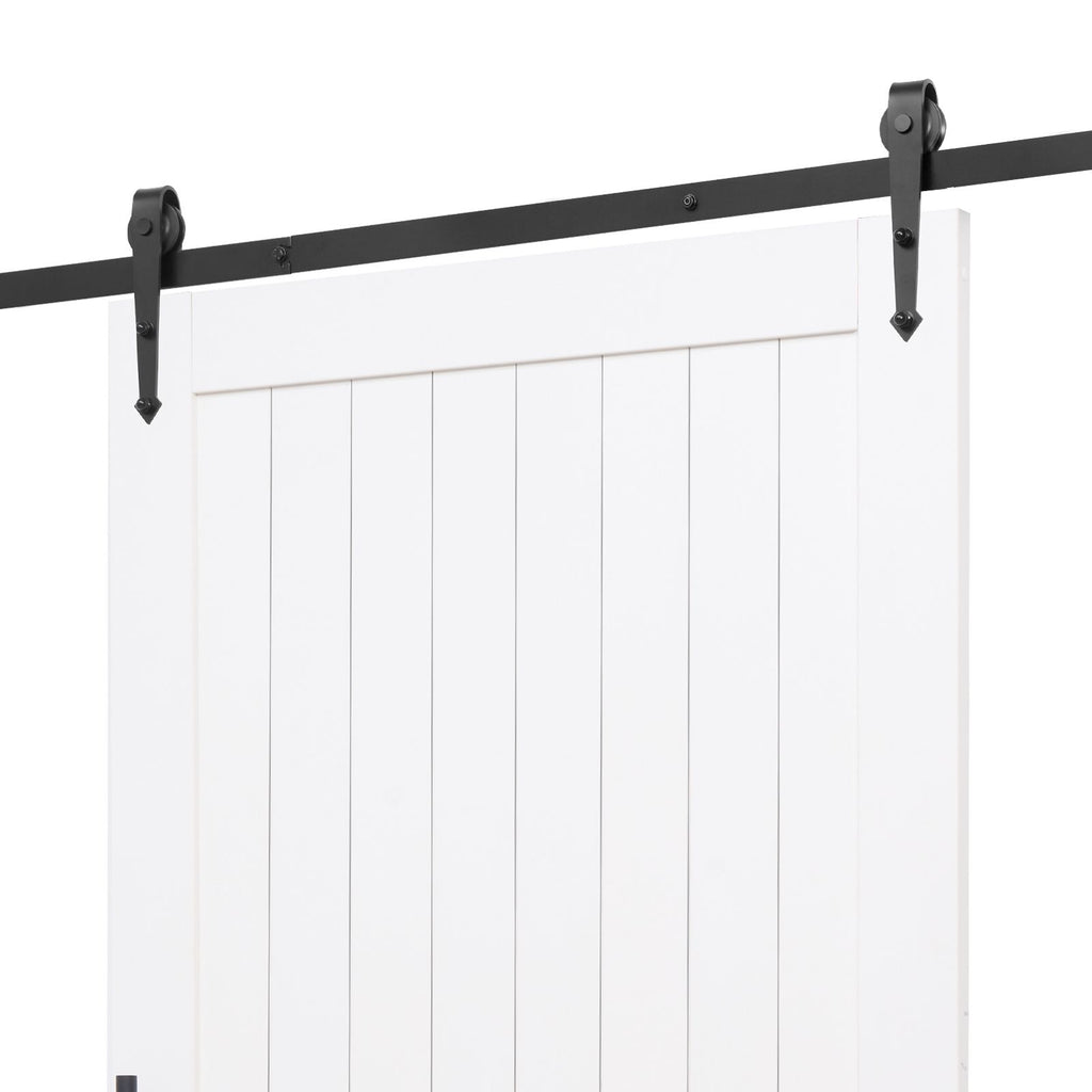 VEVOR White H-Frame Sliding Barn Door with Hardware Kit