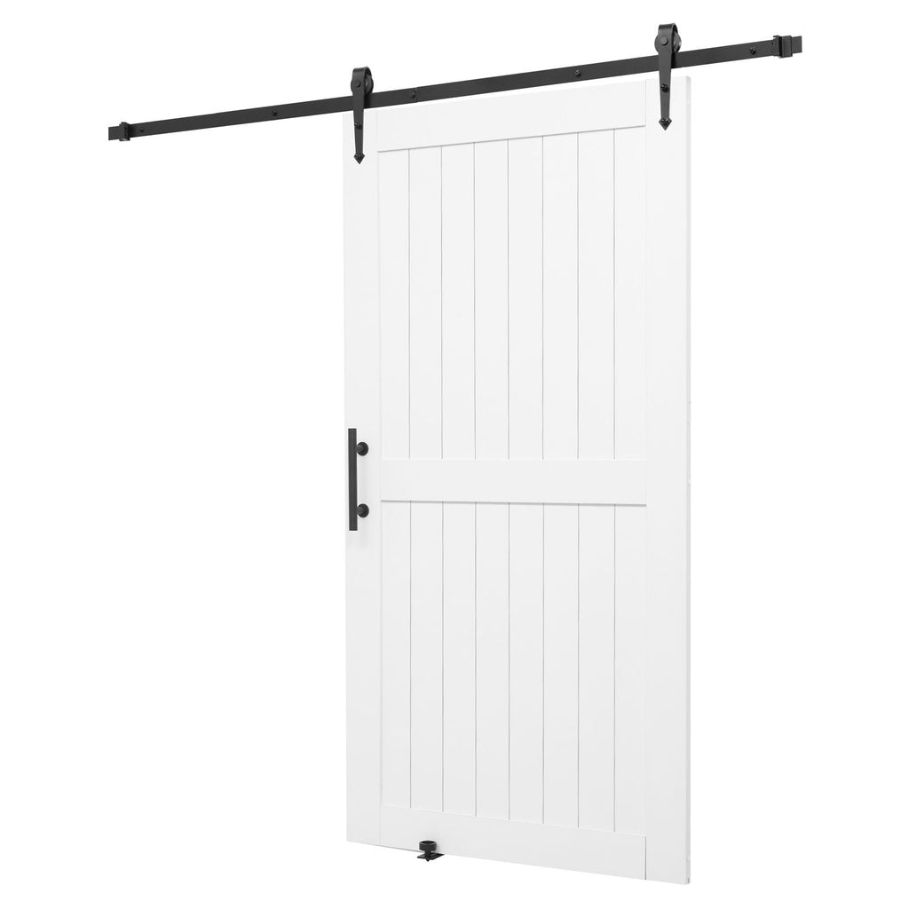 VEVOR White H-Frame Sliding Barn Door with Hardware Kit