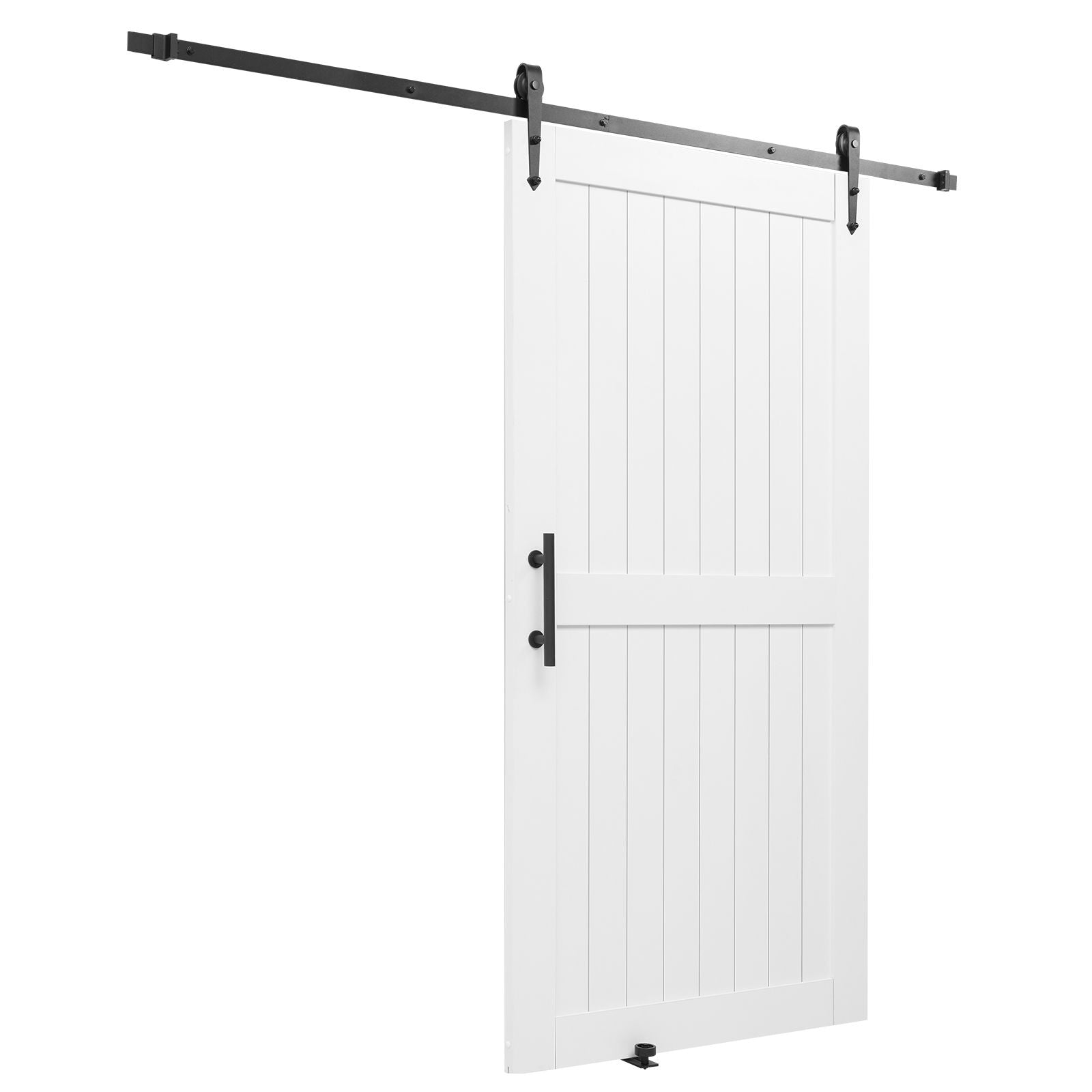 VEVOR White H-Frame Sliding Barn Door with Hardware Kit