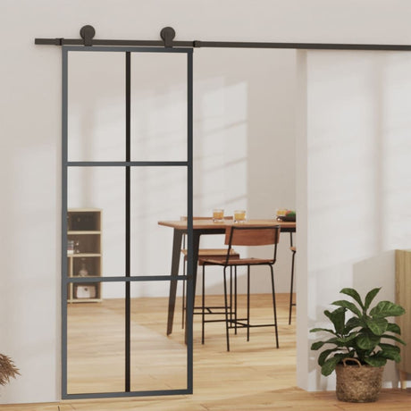 Black Transparent Sliding Door with Soft-Stop Action