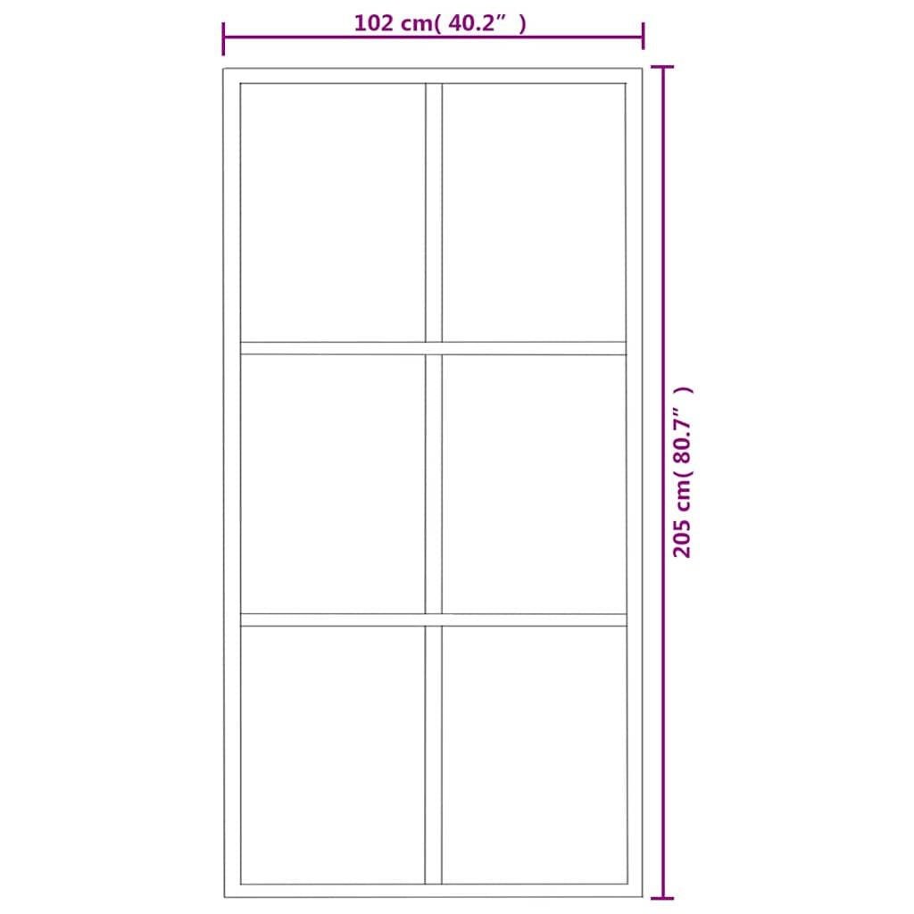 Transparent Black-Framed Sliding Door with Soft Stop