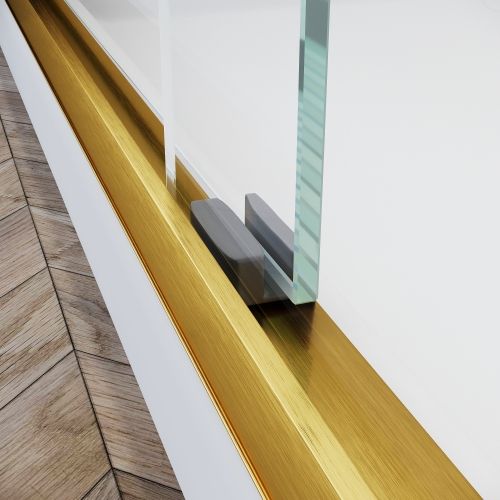 Brushed Gold Semi-Frameless Sliding Shower Door