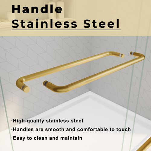 Brushed Gold Semi-Frameless Sliding Shower Door