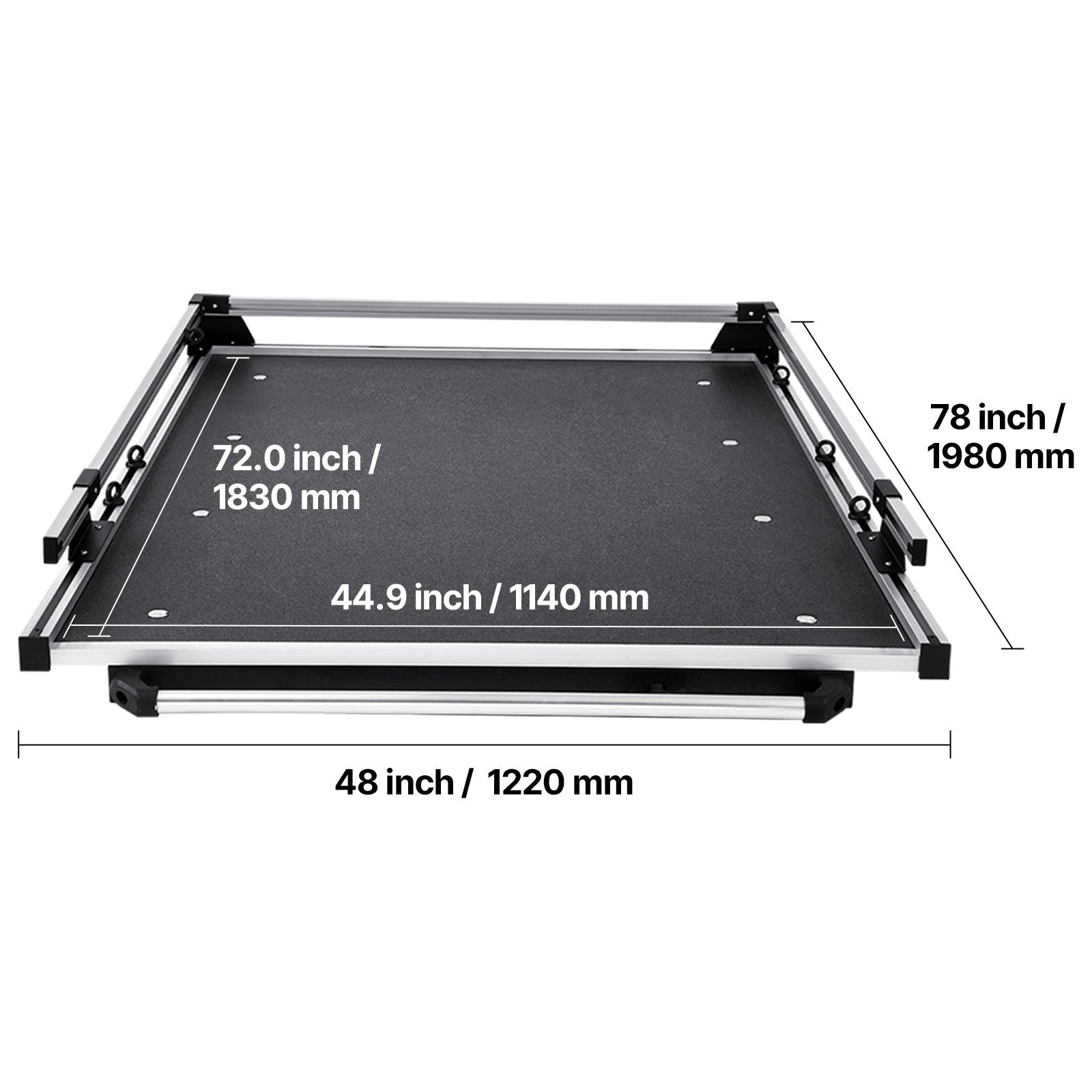 Sliding Truck Bed Organizer with Two-Position Slide-Out and Securing Rings