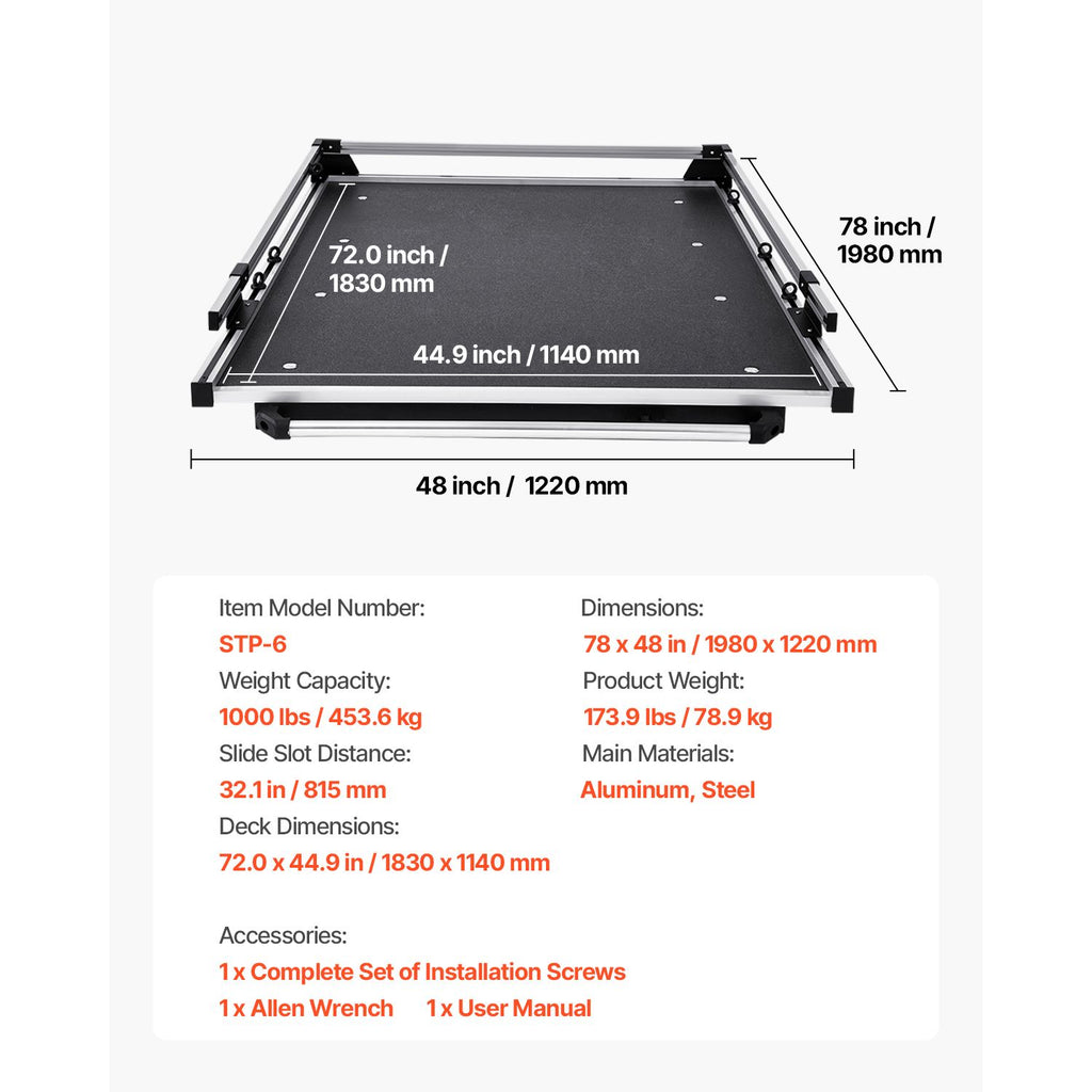 Sliding Truck Bed Organizer with Two-Position Slide-Out and Securing Rings