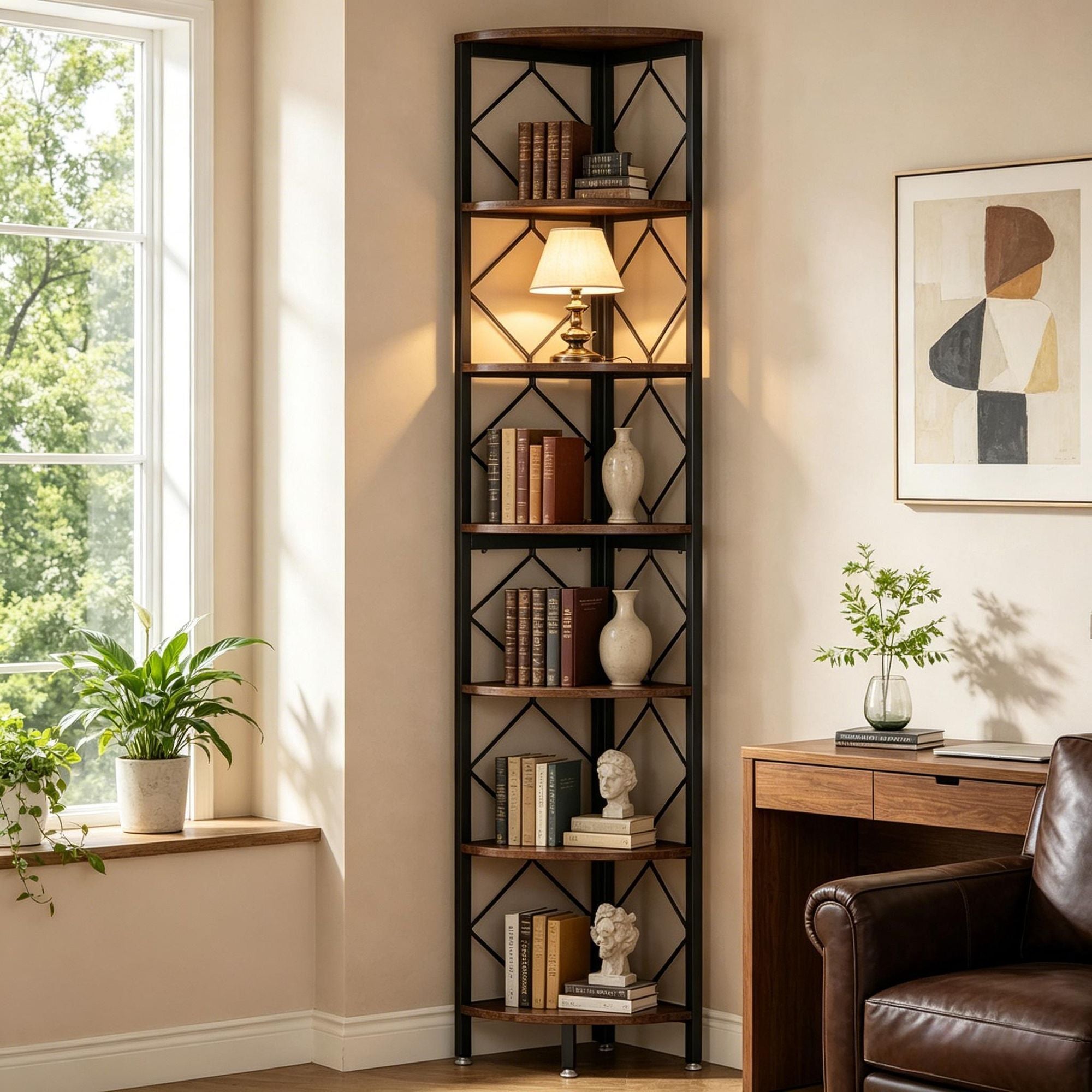 Seven-Tier Corner Shelf for Overlooked Spaces