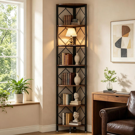 Seven-Tier Corner Shelf for Overlooked Spaces