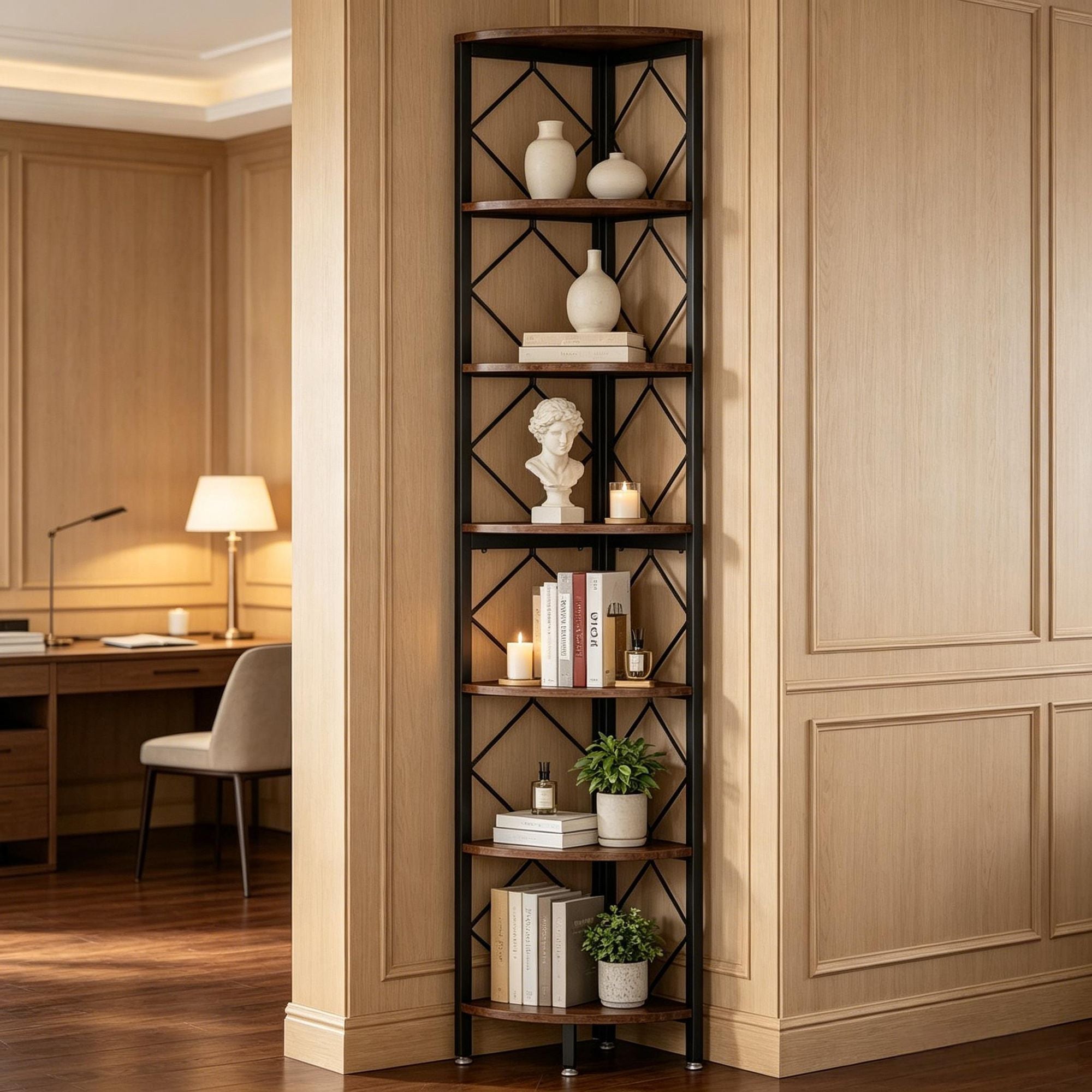 Seven-Tier Corner Shelf for Overlooked Spaces