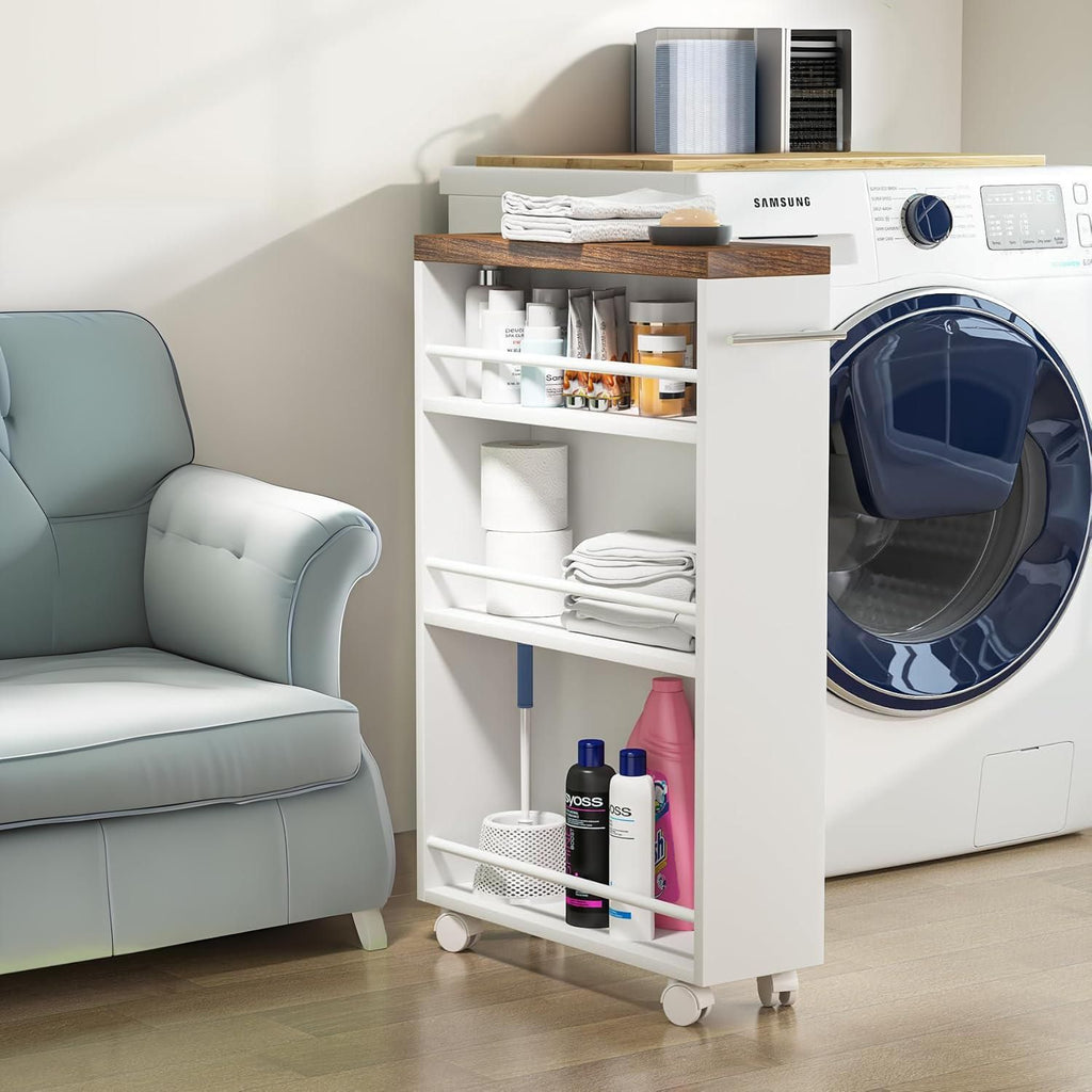 Slim Rolling Utility Cart for Narrow Spaces