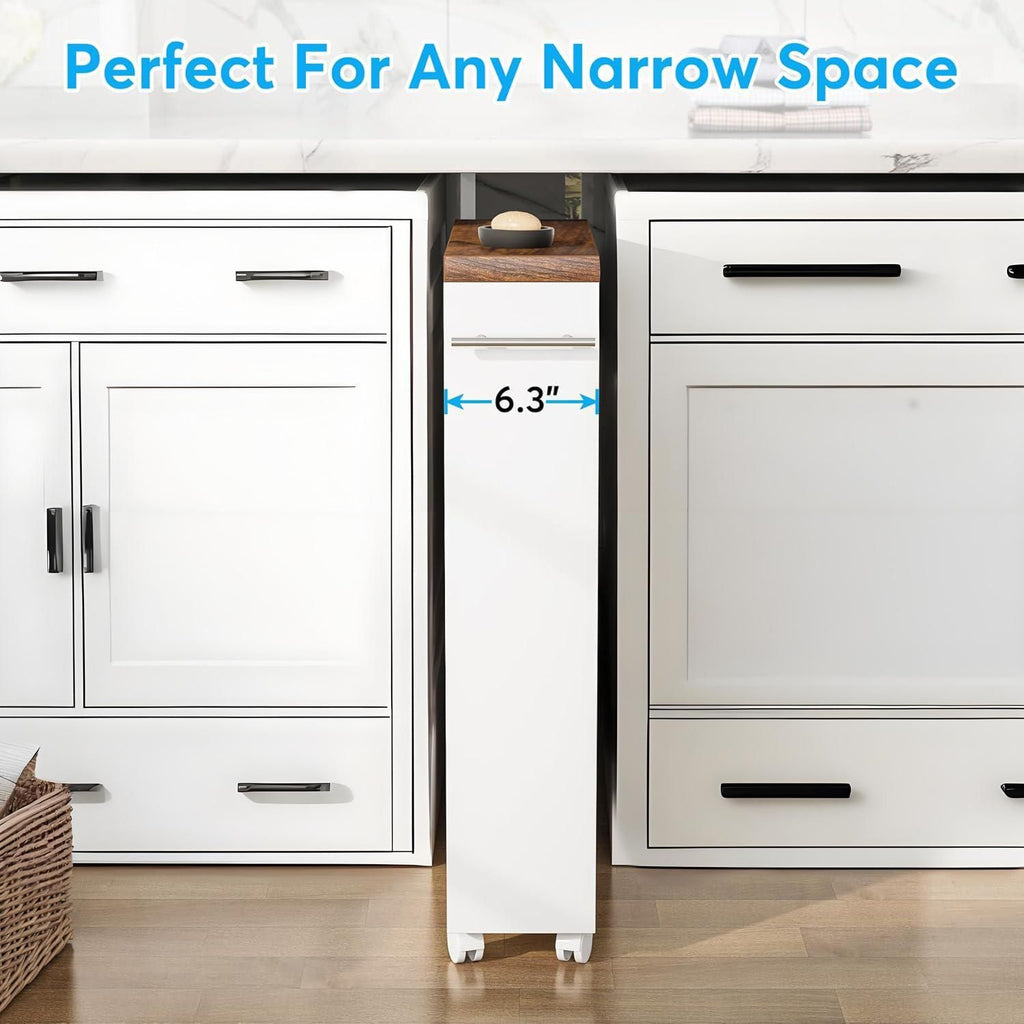 Slim Rolling Utility Cart for Narrow Spaces
