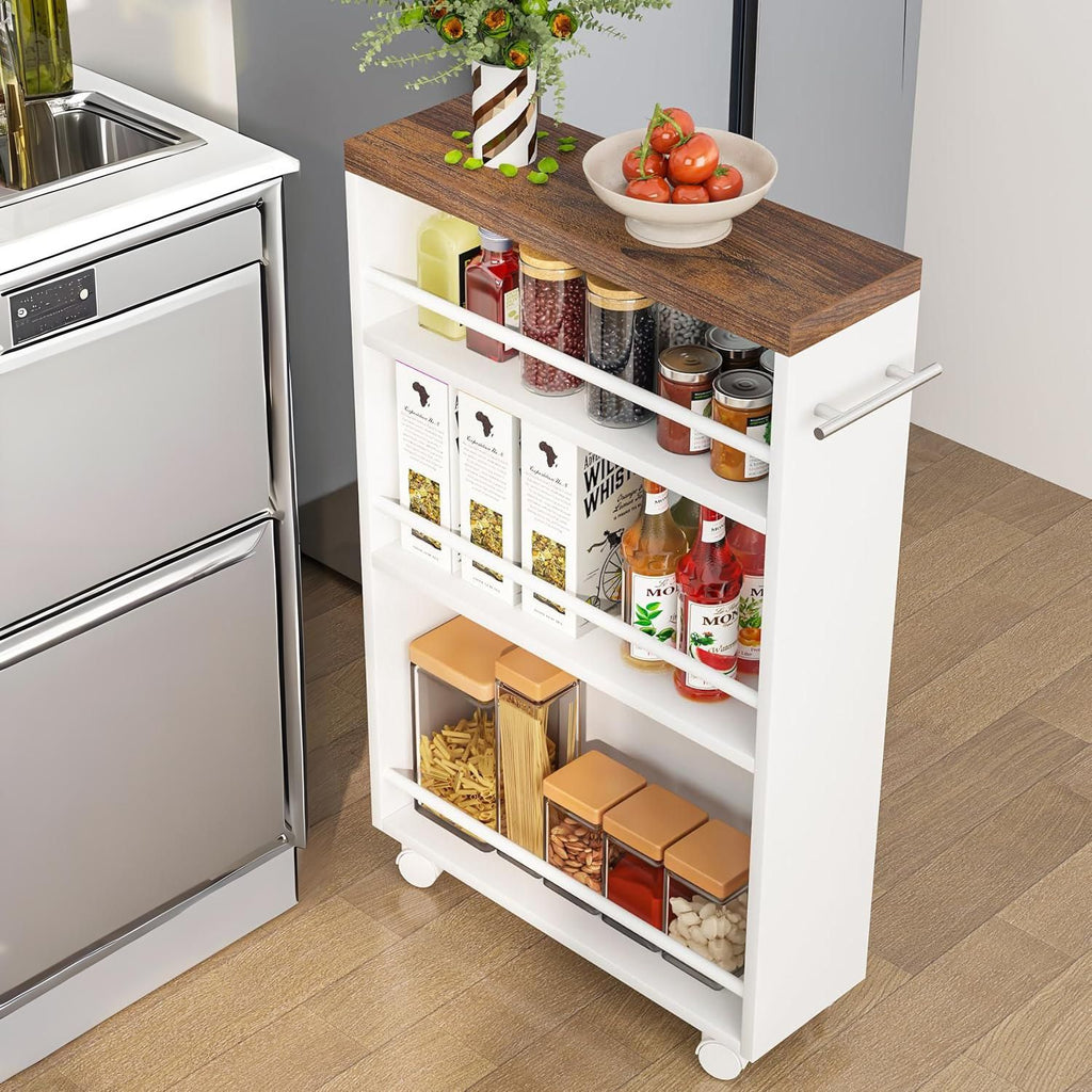 Slim Rolling Utility Cart for Narrow Spaces