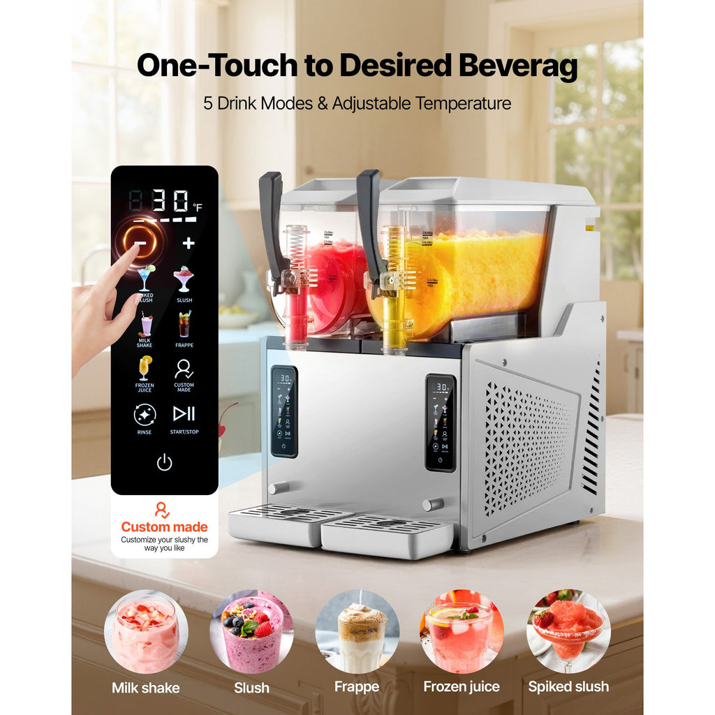 Dual-Tank Frozen Drink Maker with Five Presets