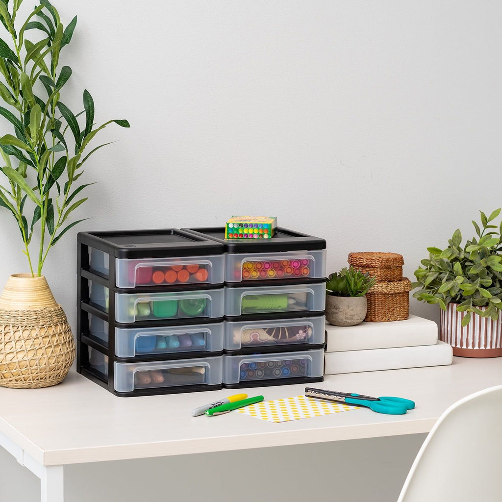 Compact 4-Drawer Desktop Organizer for Easy Storage