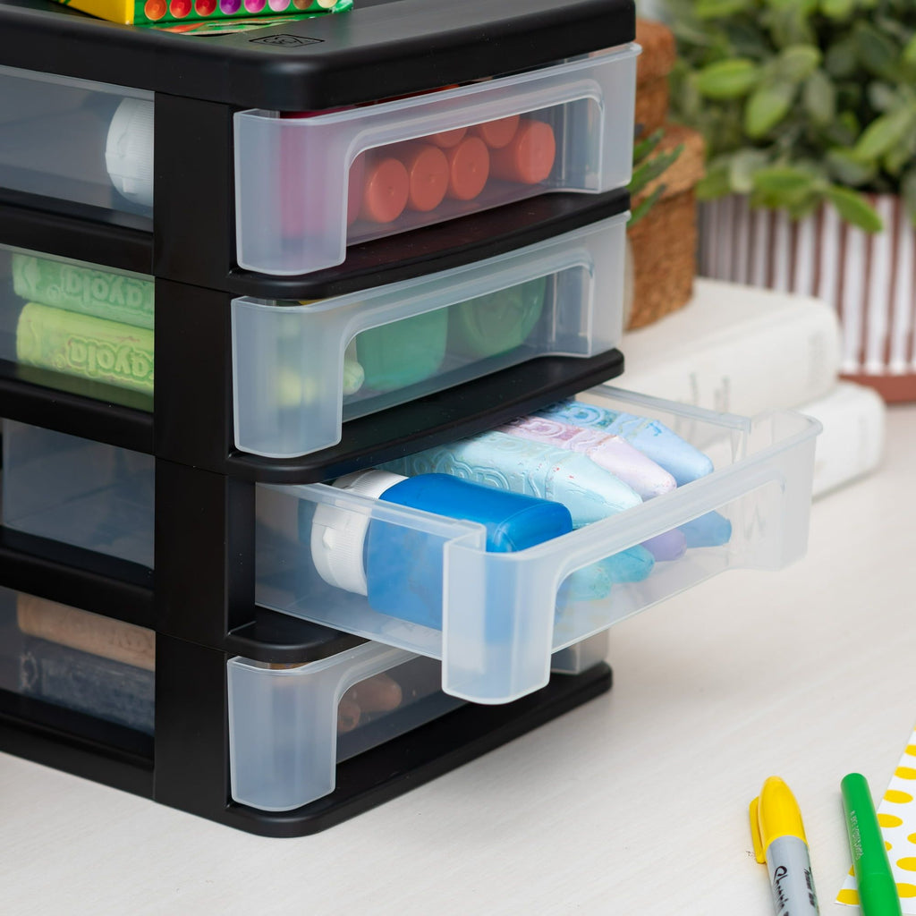 Compact 4-Drawer Desktop Organizer for Easy Storage