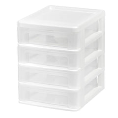 4-Drawer Desktop Organizer with Smooth Glide Drawers and Stackable Design