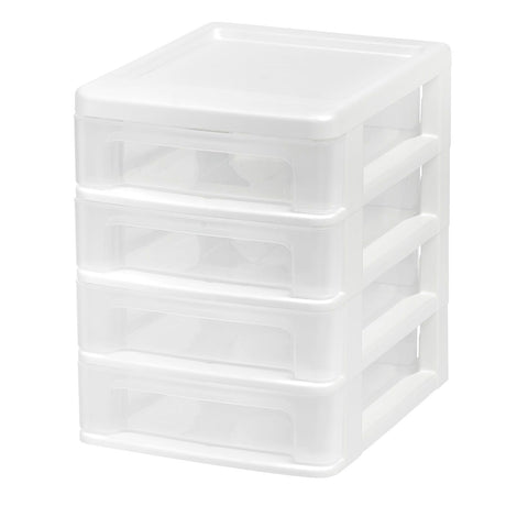 4-Drawer Desktop Organizer with Smooth Glide Drawers and Stackable Design