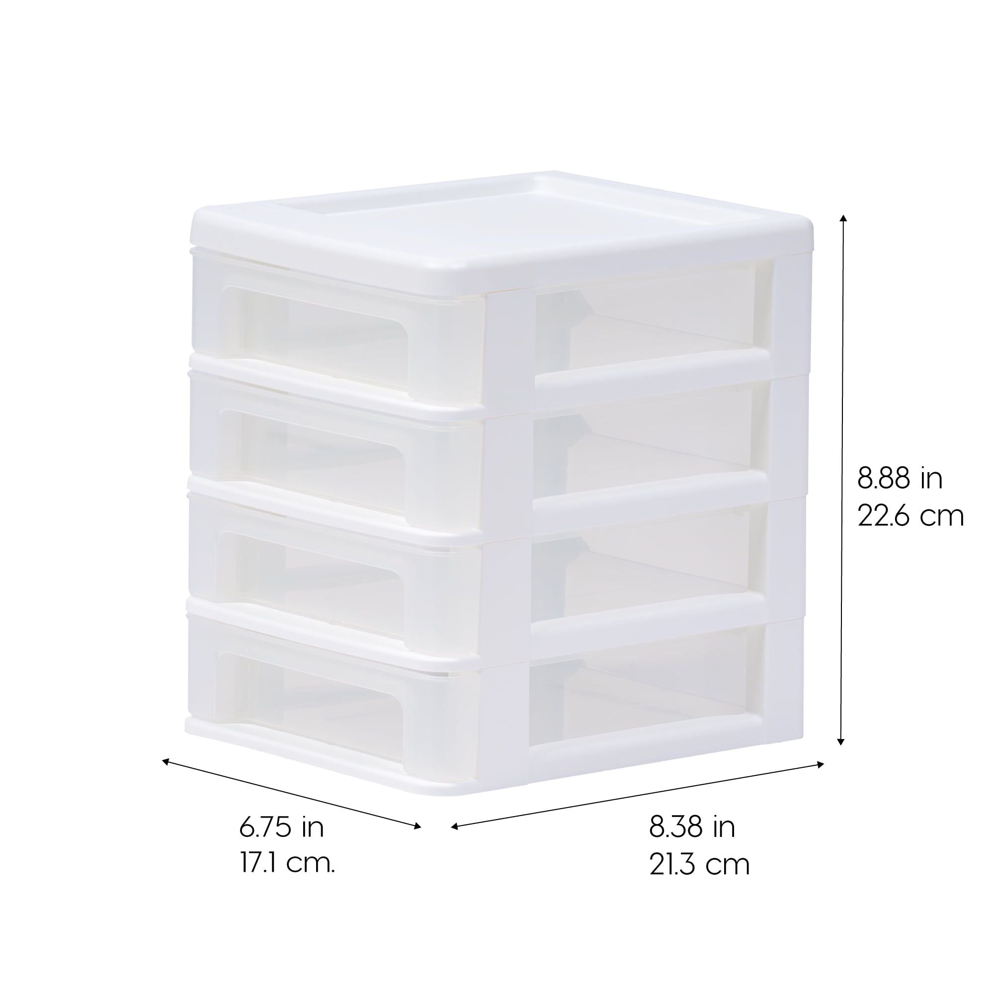 4-Drawer Desktop Organizer with Smooth Glide Drawers and Stackable Design