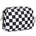 Small Checkered Makeup Bag With Zipper and Inner Compartments