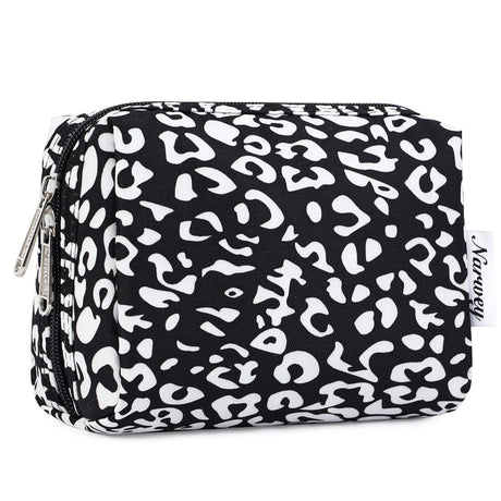 Cheetah Print Mini Makeup Bag with Zipper Compartments