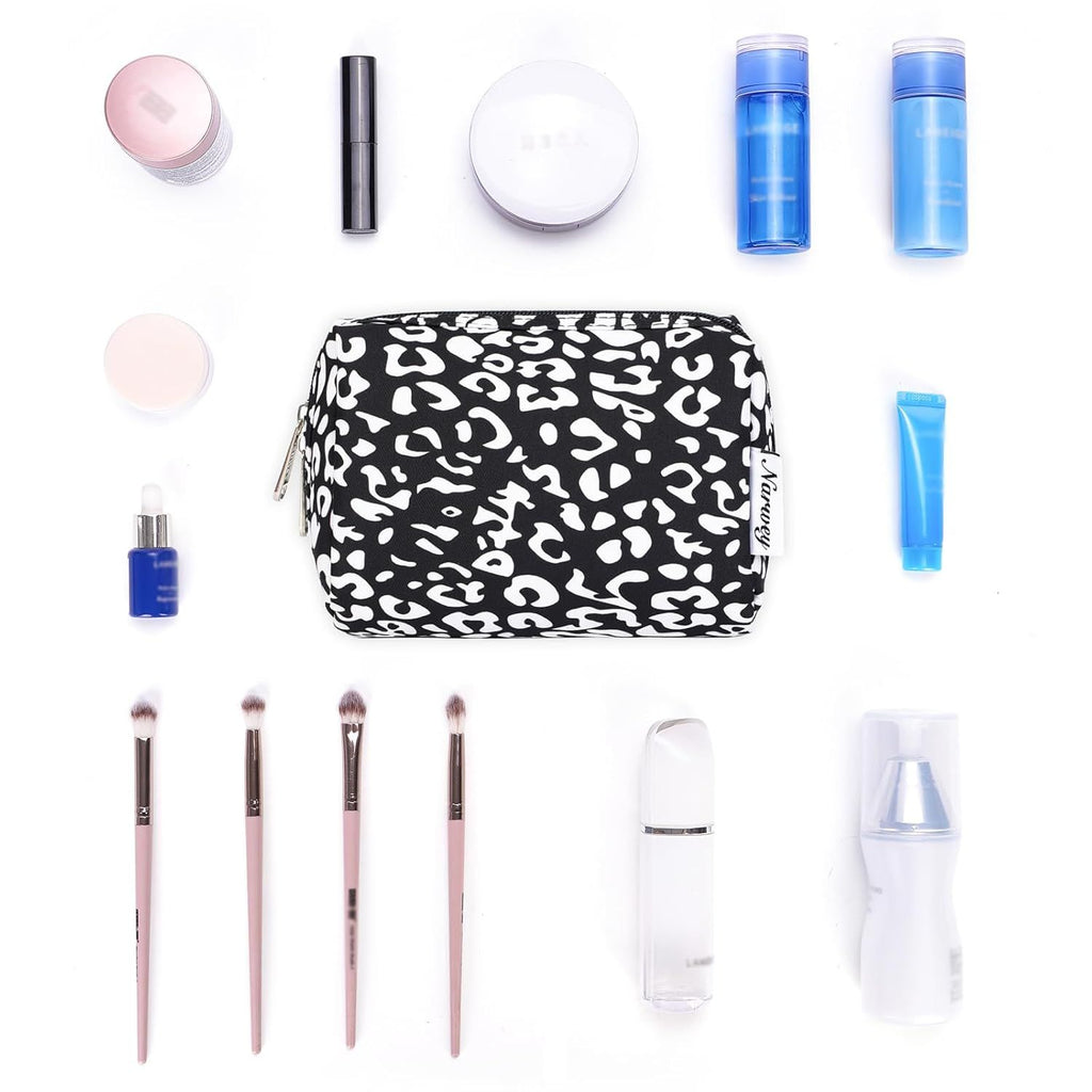 Cheetah Print Mini Makeup Bag with Zipper Compartments