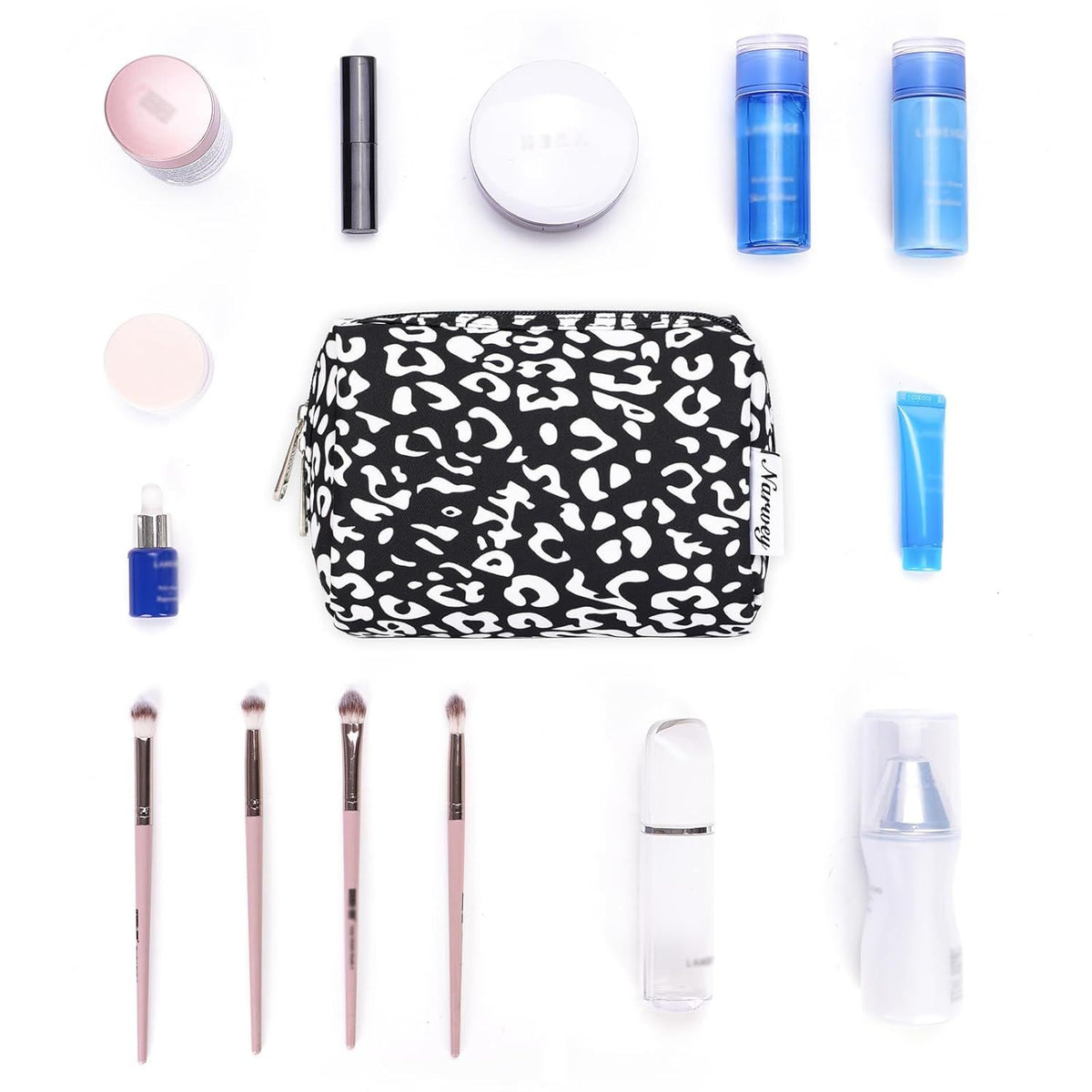 Cheetah Print Mini Makeup Bag with Zipper Compartments