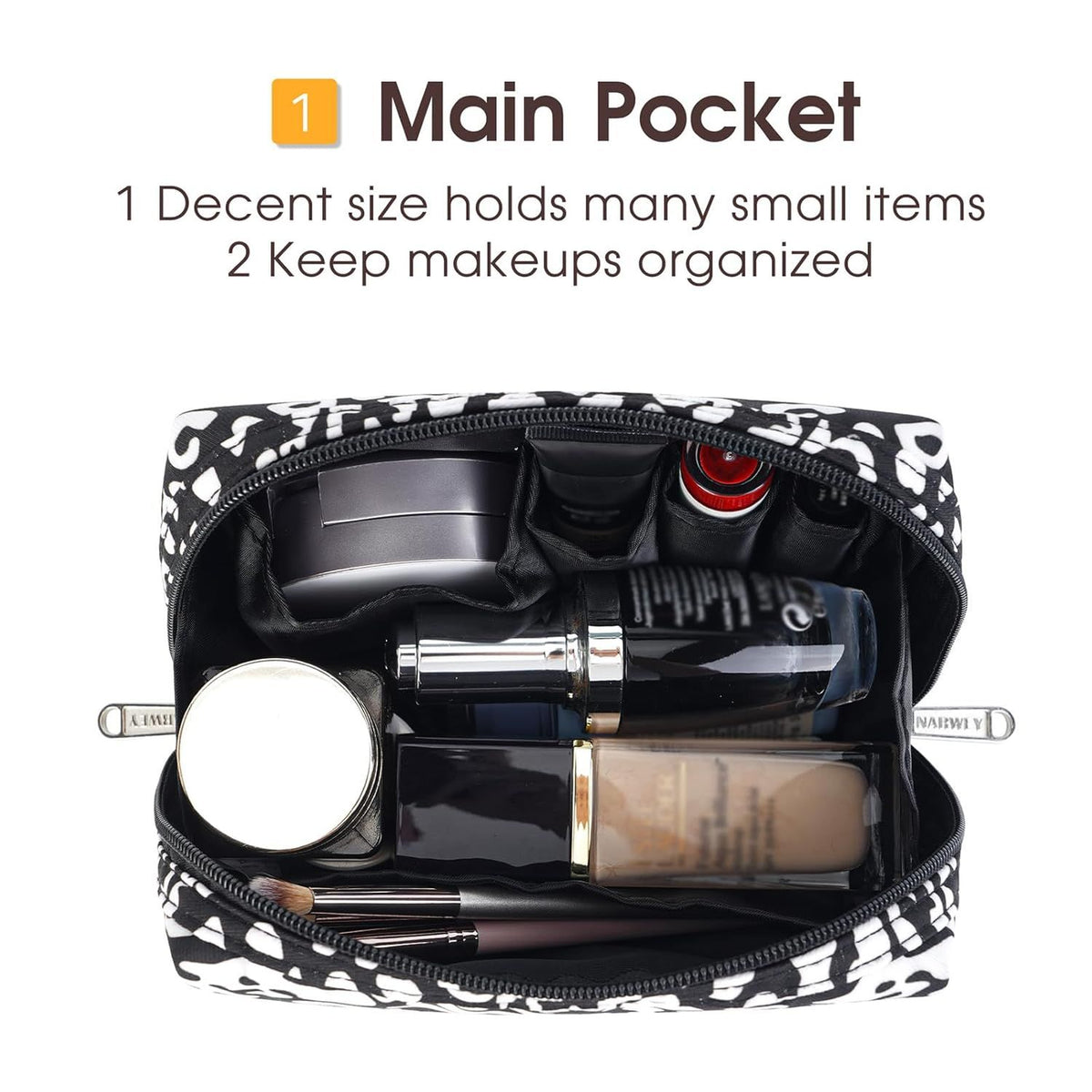 Cheetah Print Mini Makeup Bag with Zipper Compartments