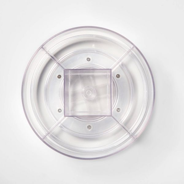 Clear Makeup Turntable Organizer with 5 Compartments