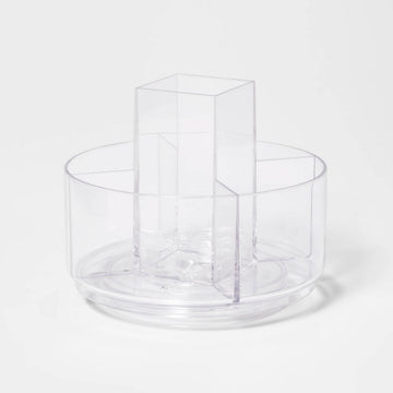 Clear Makeup Turntable Organizer with 5 Compartments