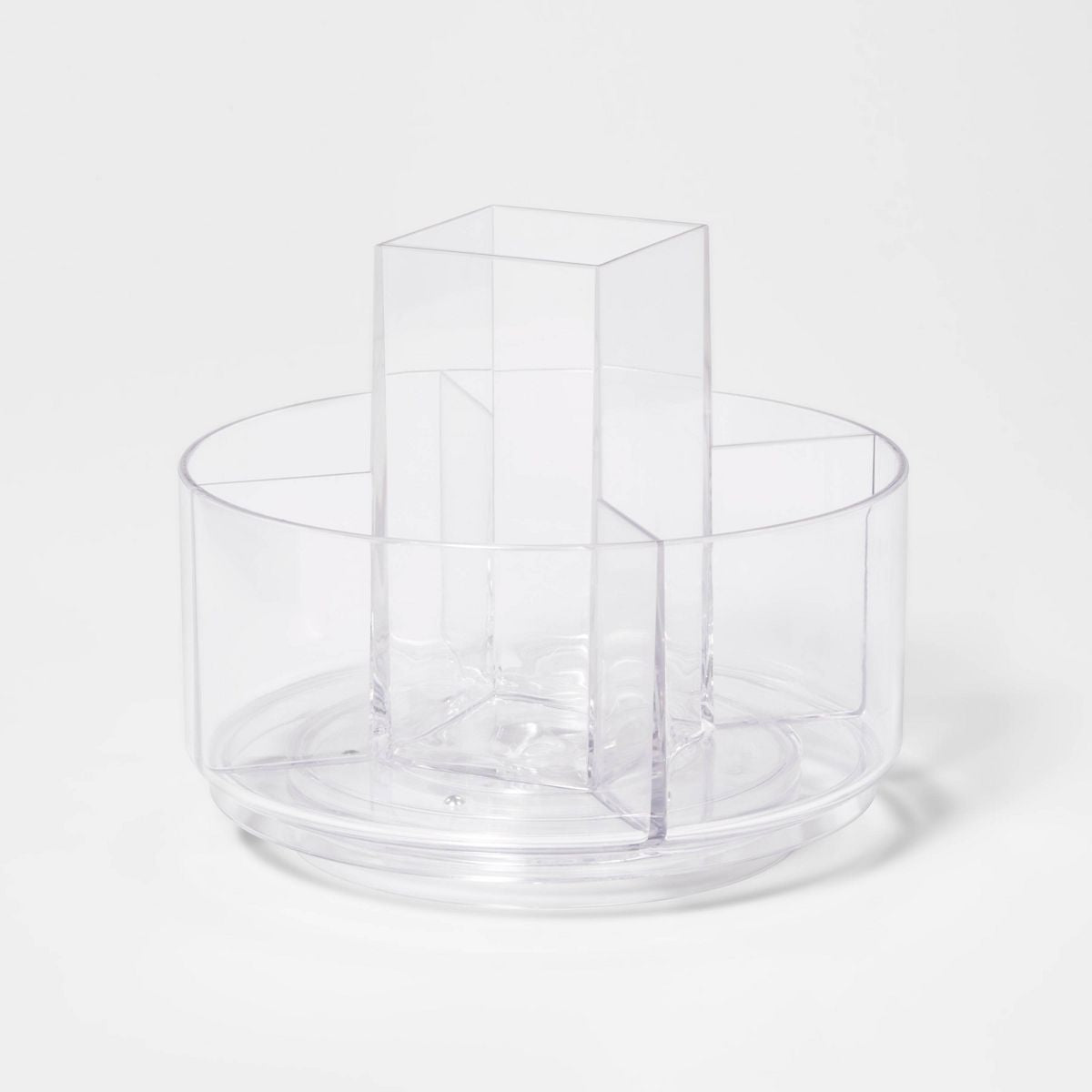 Clear Makeup Turntable Organizer with 5 Compartments