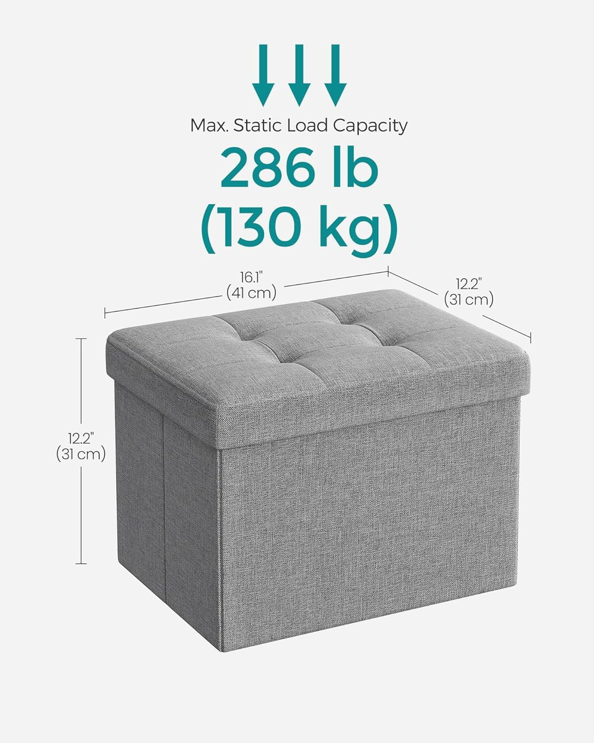Storage Ottoman with Extra Space for Clothes and Magazines