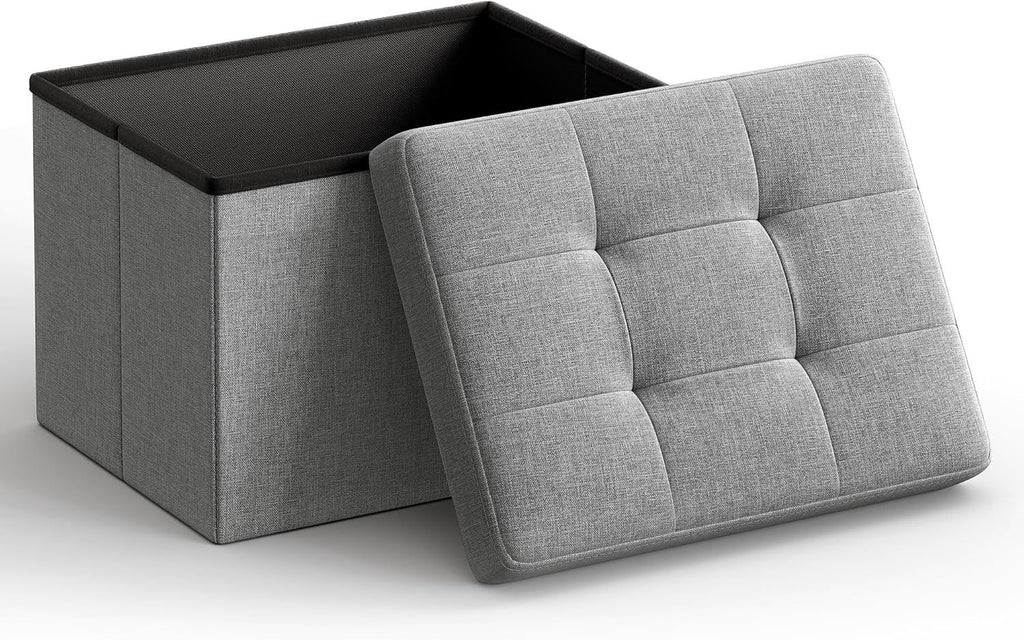 Storage Ottoman with Extra Space for Clothes and Magazines